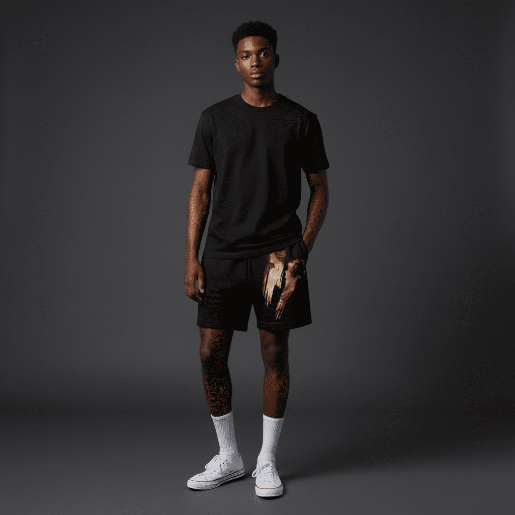 Euphoric Relaxed Track Shorts Black