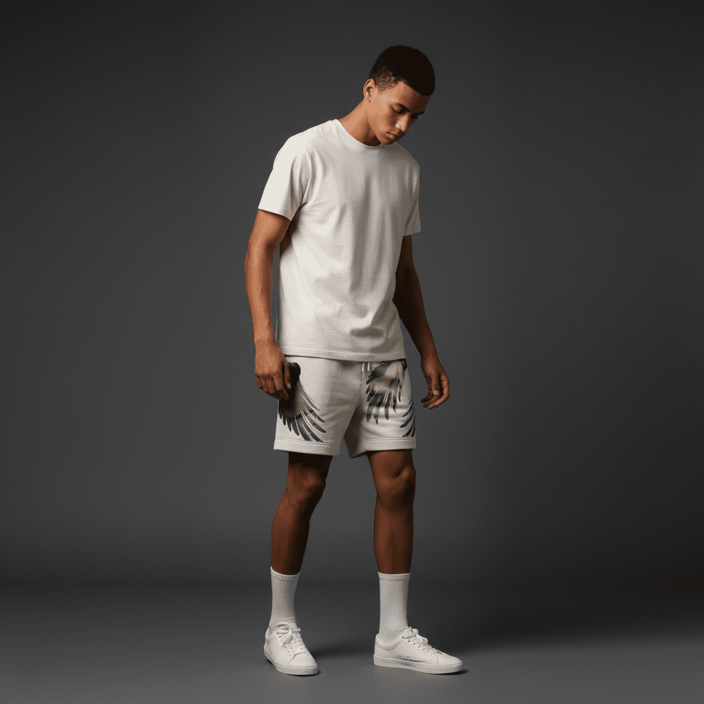 Sinful Relaxed Track Shorts Bone