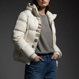 Mixed Media Snow Puffer Jacket