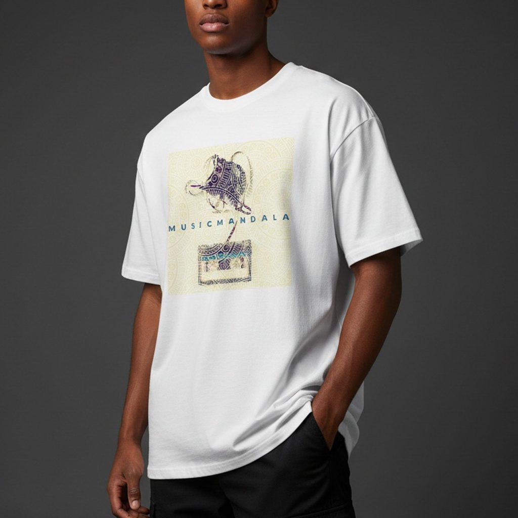 Music Mandala Relaxed T-Shirt - Image 4