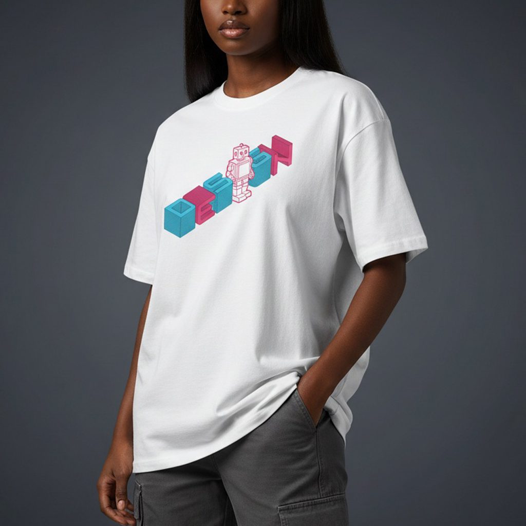 Neon Robot Relaxed T-Shirt - Image 4